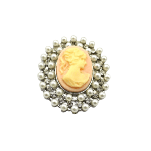 Broche Camée <br>Portrait Perlé