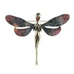 Broche Libellule <br>Noir Platine