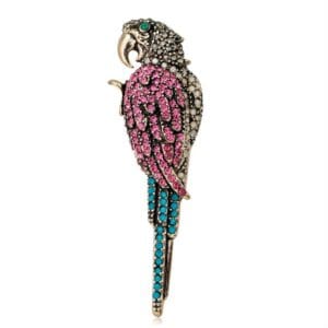broche oiseaux perroquet pomme